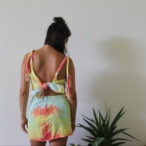 Tie dye mini skirt